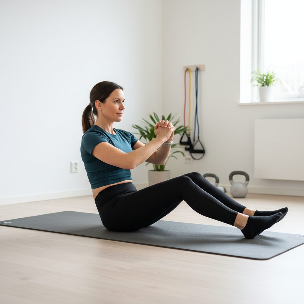 Femme faisant un russian twist pour travailler les obliques