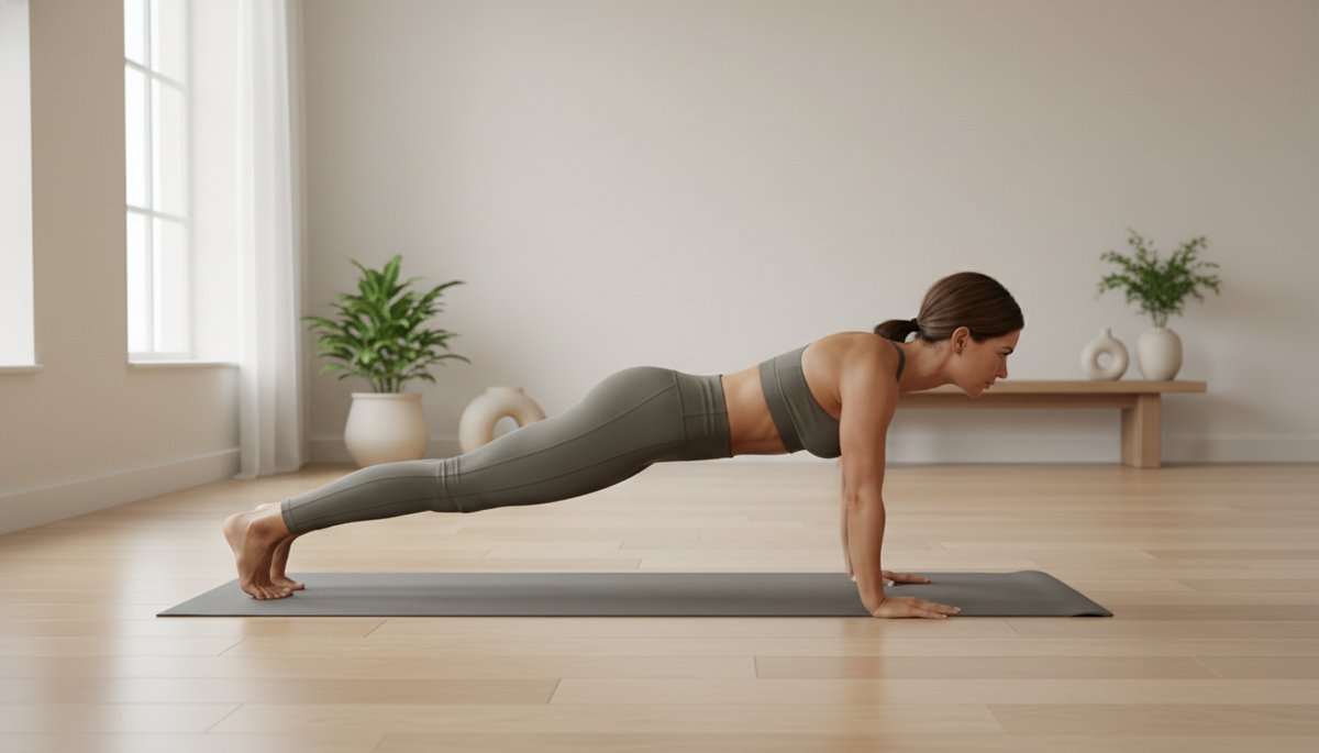 Femme réalisant un gainage planche pour renforcer les abdominaux