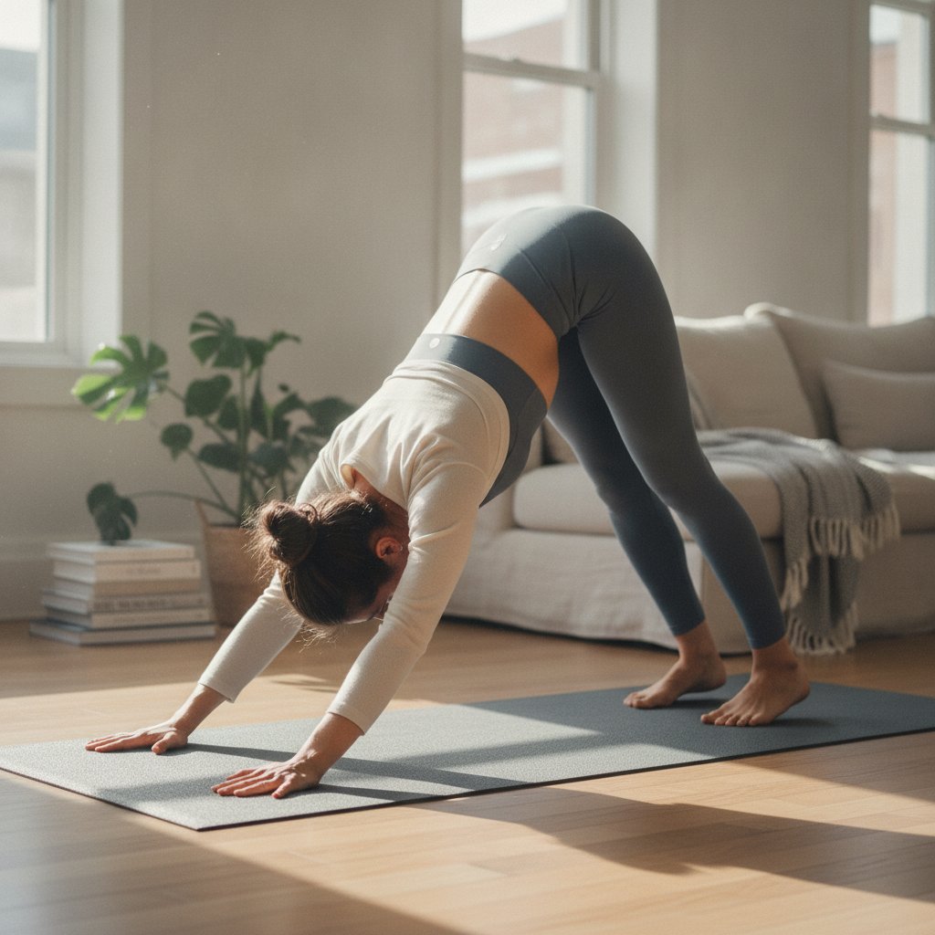 posture de yoga chien tête en bas pour débutante