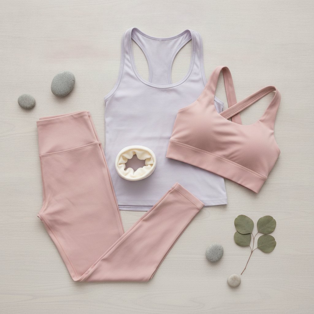 Tenue de sport féminine pliée leggings et brassière