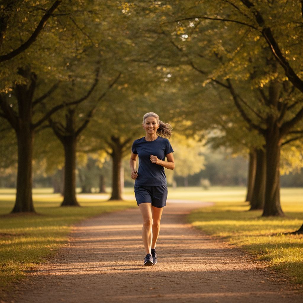 femme senior pratiquant le running en extérieur